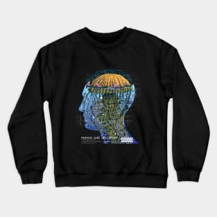 human and jellyfish tech vaporwave aesthetic Crewneck Sweatshirt